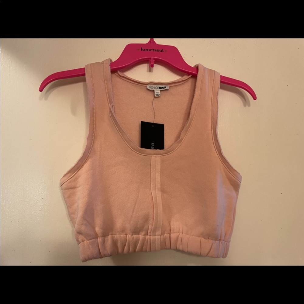 Fashion Nova Pink Crop Sweater Shirt Size XS